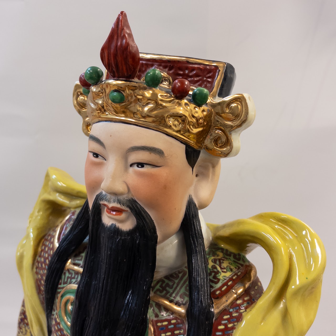 Porcelain Lu Xing Man God of Prosperity Chinese Large Statue