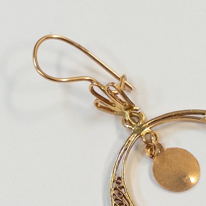 21K Gold Middle Eastern Hoop Earrings