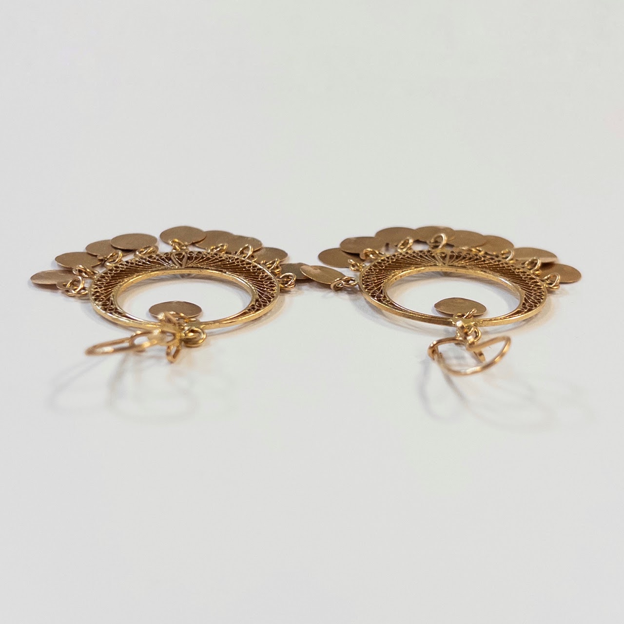 21K Gold Middle Eastern Hoop Earrings