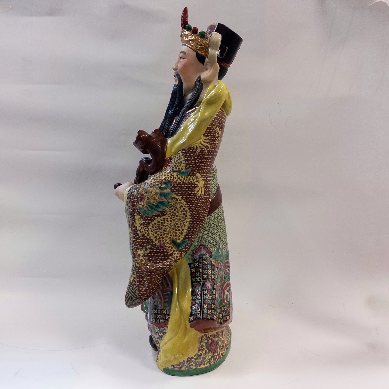 Porcelain Lu Xing Man God of Prosperity Chinese Large Statue