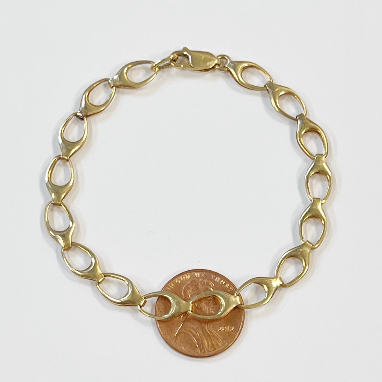 14K Gold Horsebit Link Bracelet