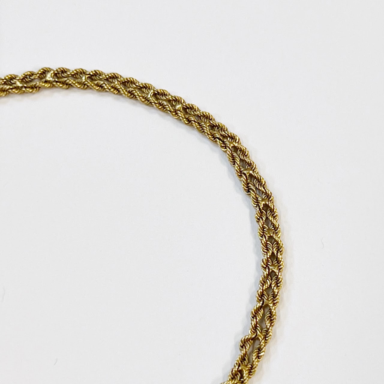 14K Gold Braided Twist Chain Bracelet