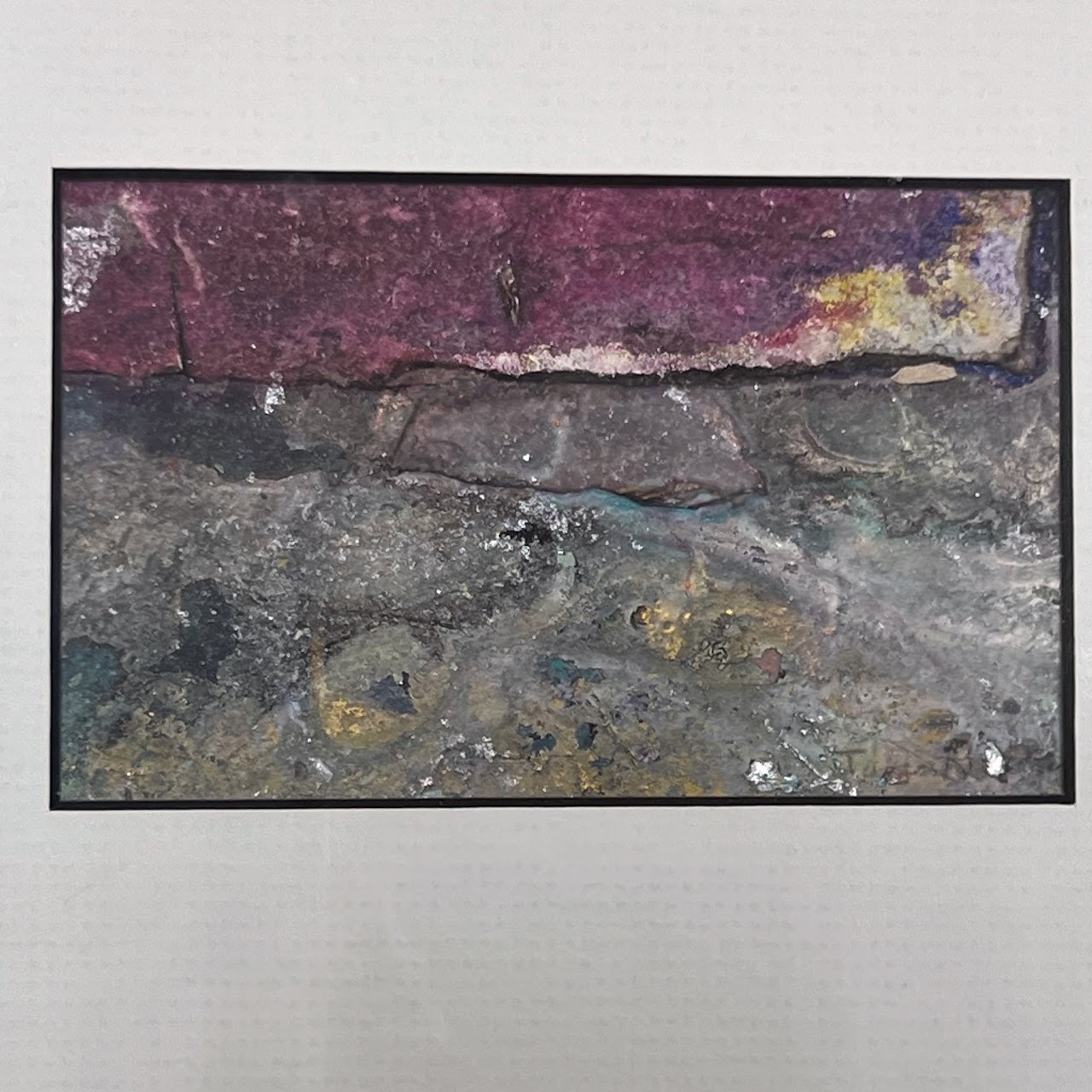 Julia Silvey Rivers 'Interlude VIII' Signed Miniature Abstract Oil and Mixed Media Painting