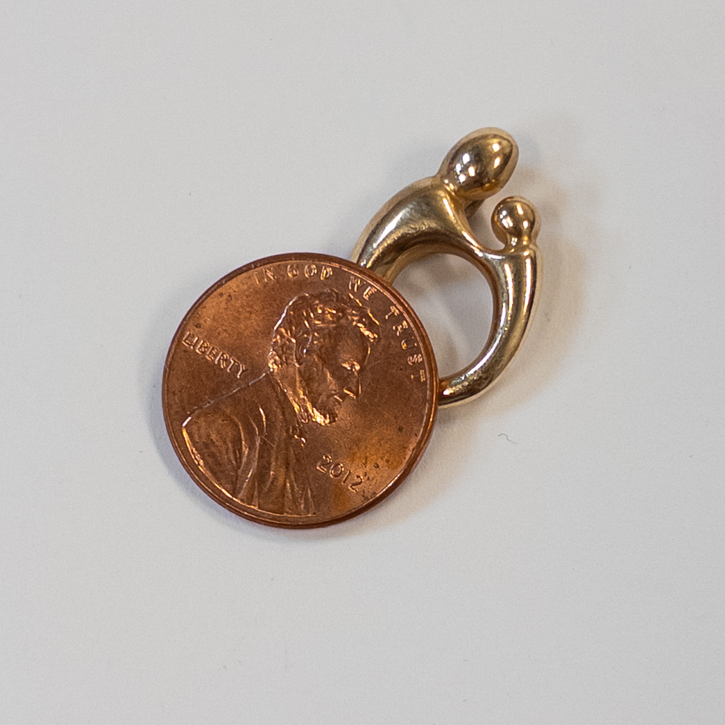 14K Gold Mother and Child Pendant