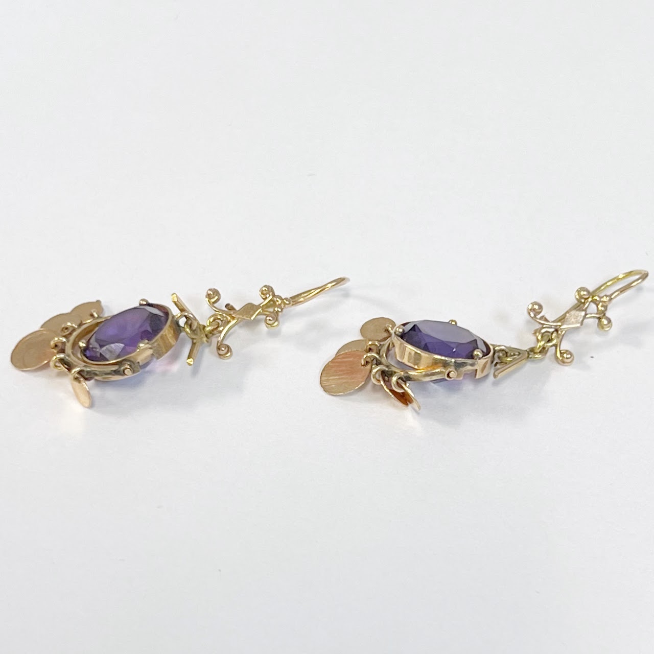 14K Gold and Sapphire Middle Eastern Earrings