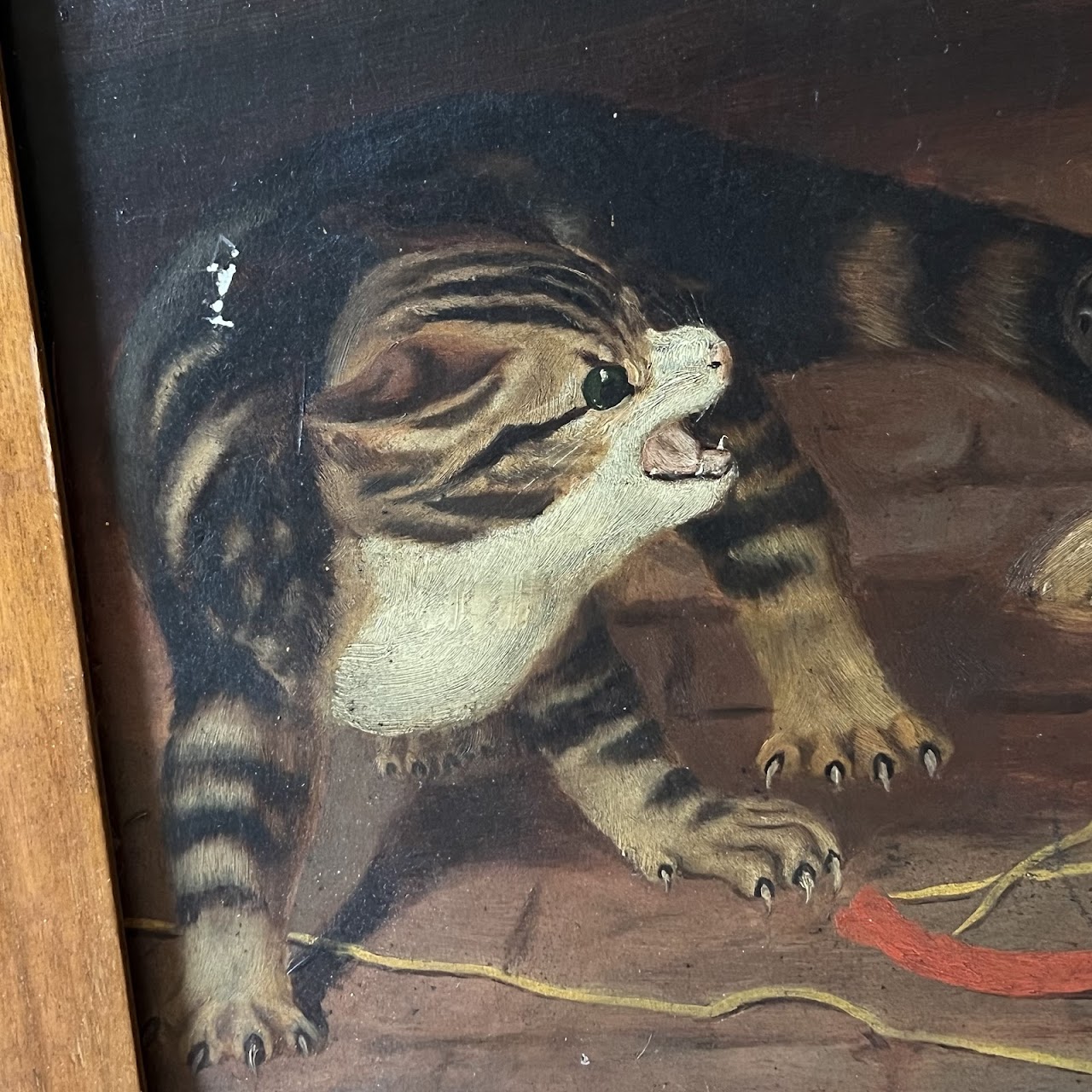 After Horatio Henry Couldery 'Cats and Pugs Fighting' Vintage Oil Painting