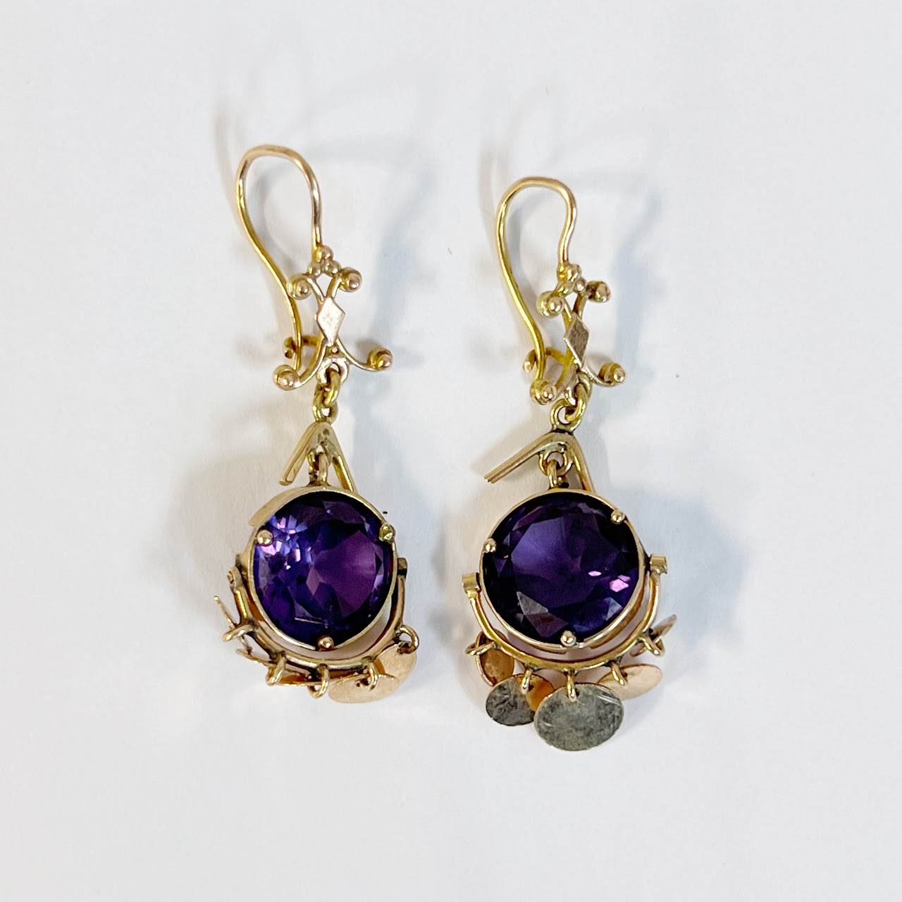 14K Gold and Sapphire Middle Eastern Earrings