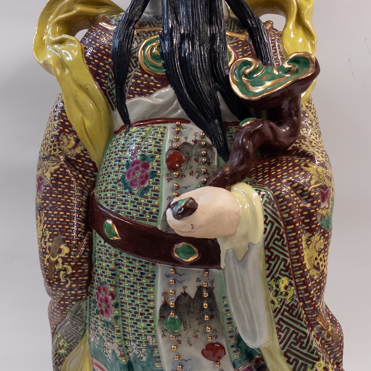 Porcelain Lu Xing Man God of Prosperity Chinese Large Statue