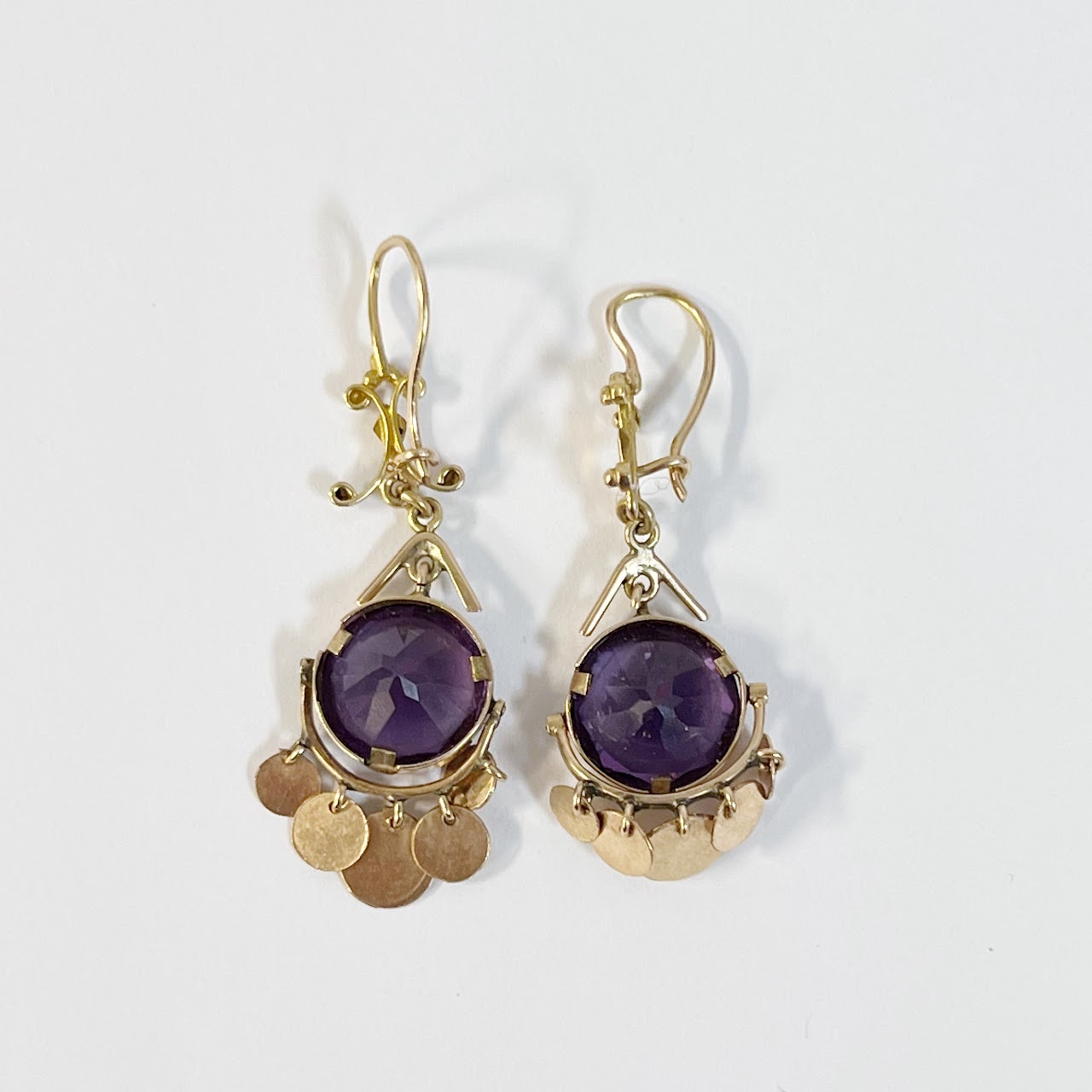 14K Gold and Sapphire Middle Eastern Earrings