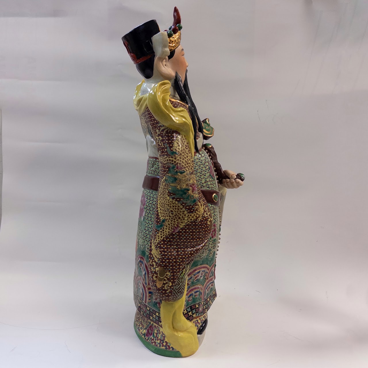 Porcelain Lu Xing Man God of Prosperity Chinese Large Statue