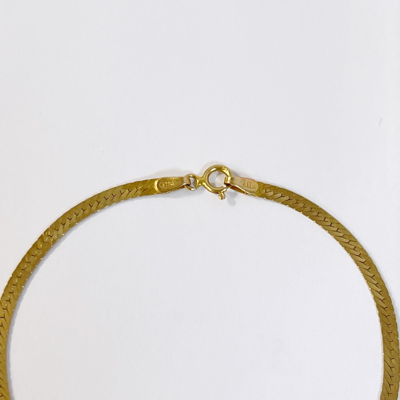 14K Gold Wide Flat Chain Bracelet