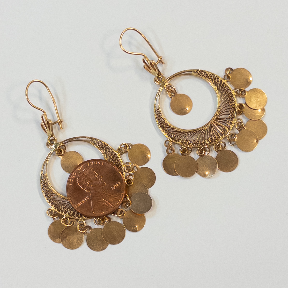 21K Gold Middle Eastern Hoop Earrings