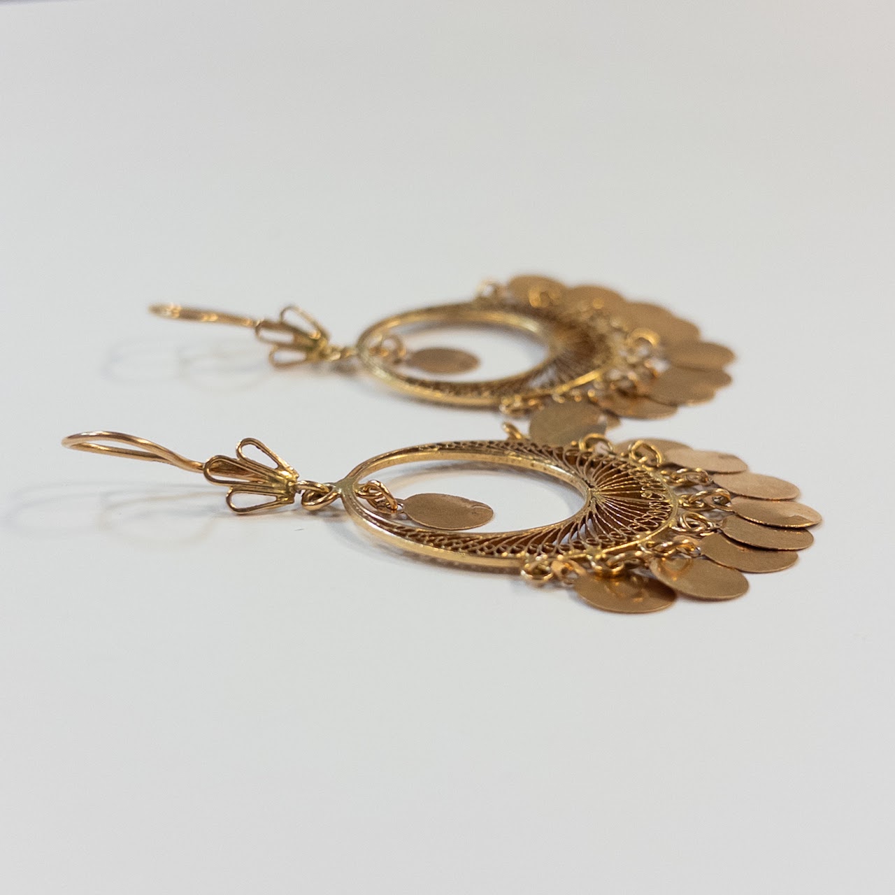 21K Gold Middle Eastern Hoop Earrings