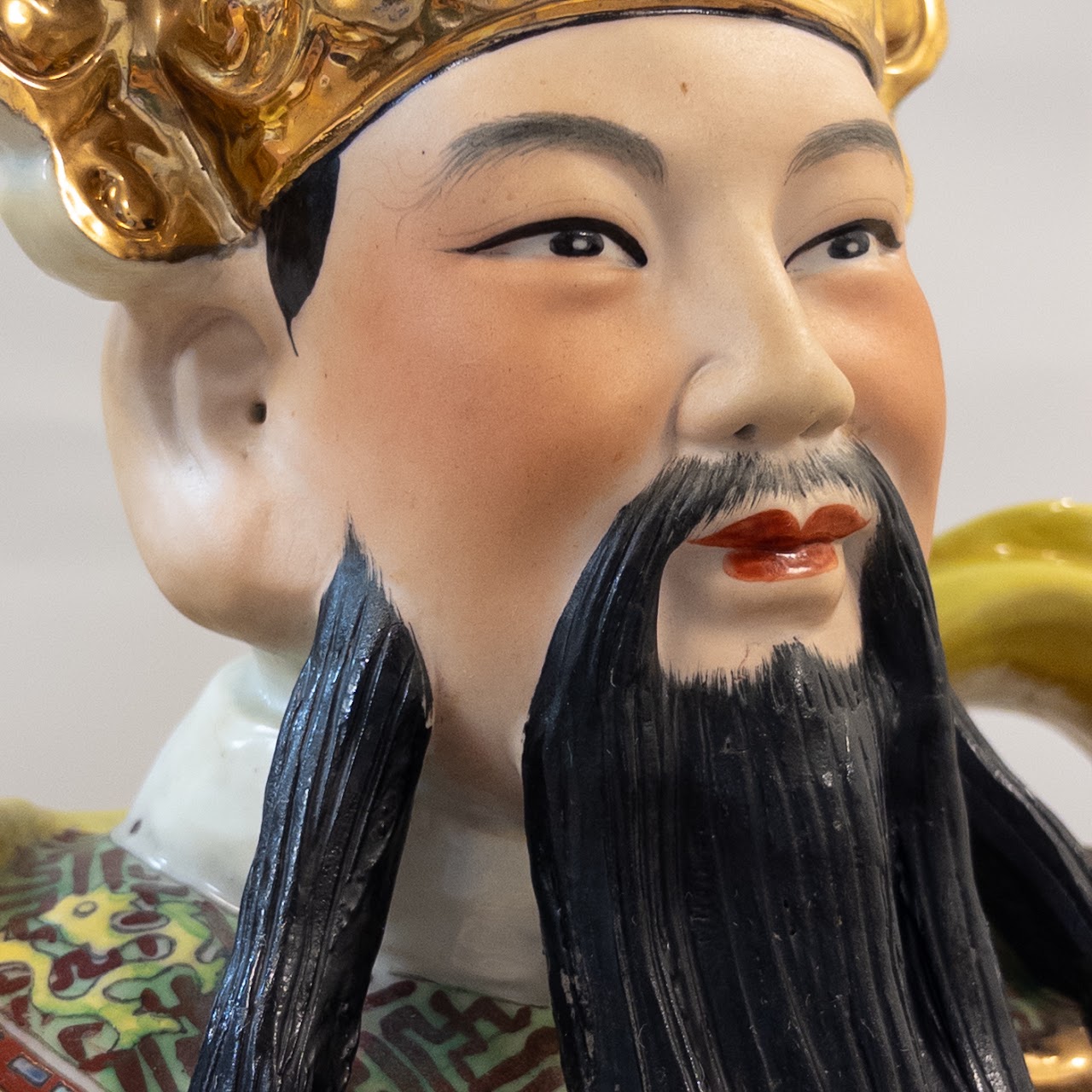 Porcelain Lu Xing Man God of Prosperity Chinese Large Statue