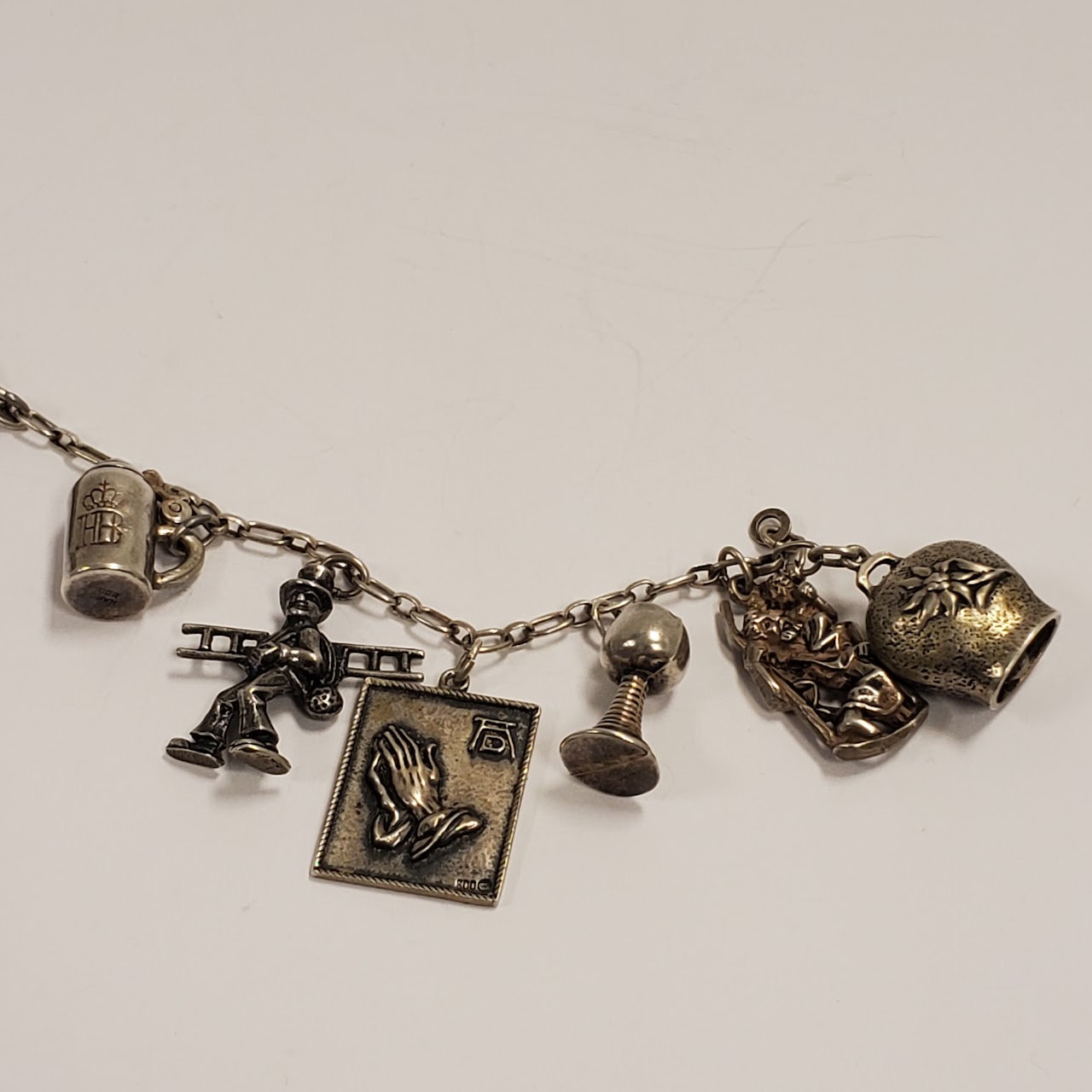 800 Silver Vintage Charm Bracelet