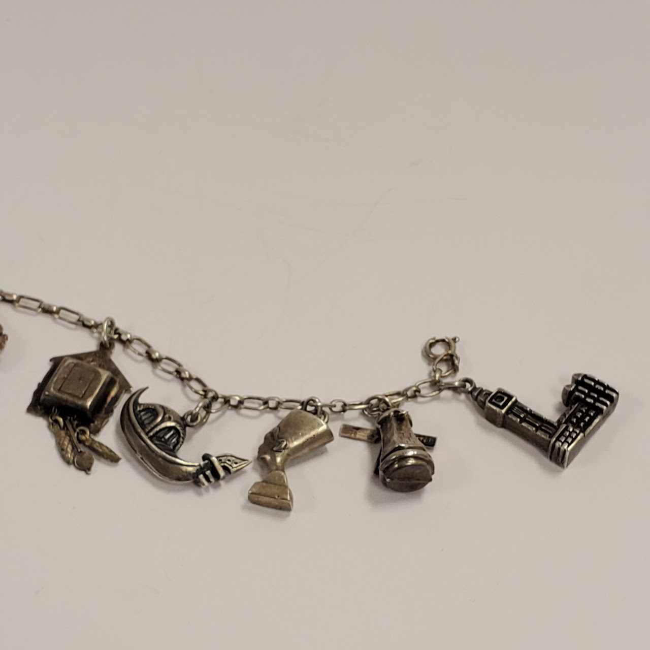 800 Silver Vintage Charm Bracelet