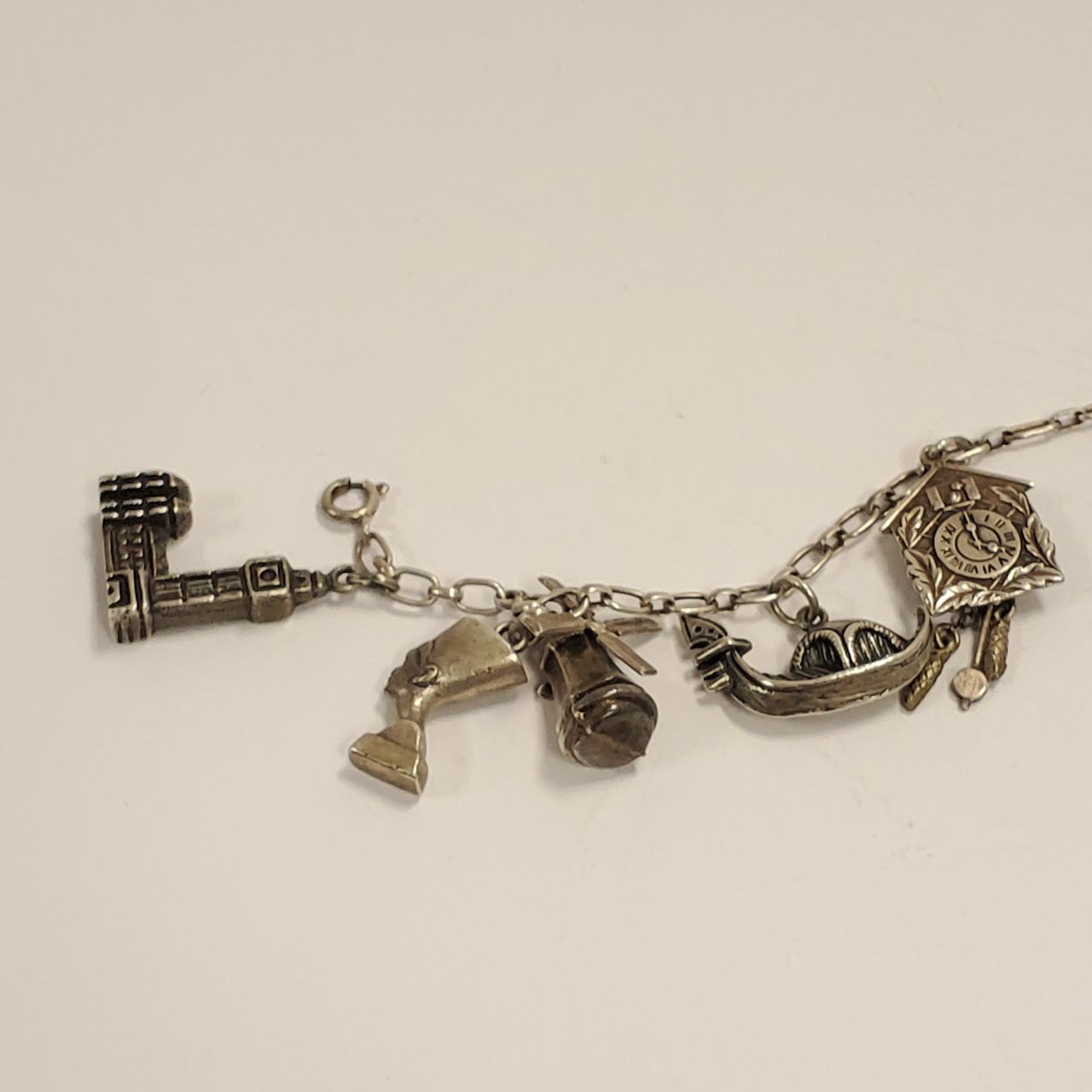 800 Silver Vintage Charm Bracelet