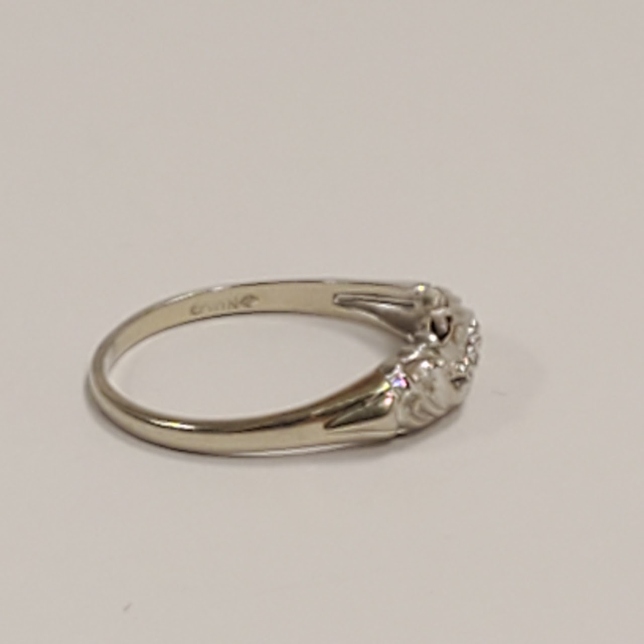 14K White Gold Band Ring