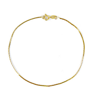 14K Gold Narrow Flat Chain Bracelet