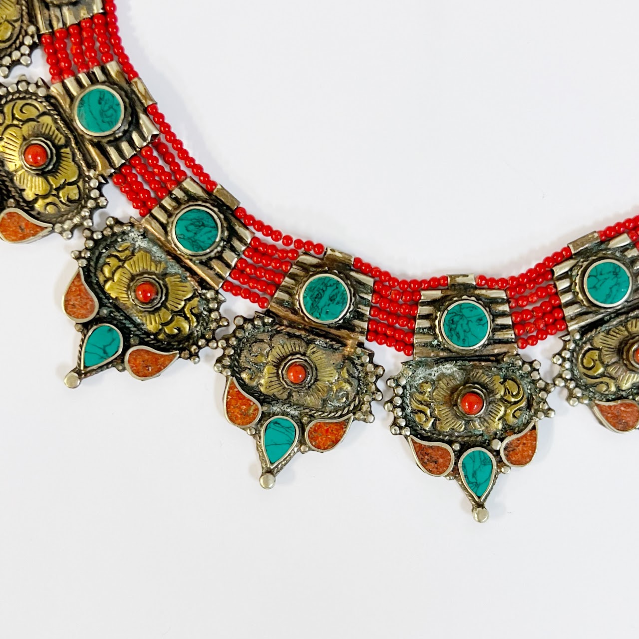 Tibetan Turquoise and Coral Necklace