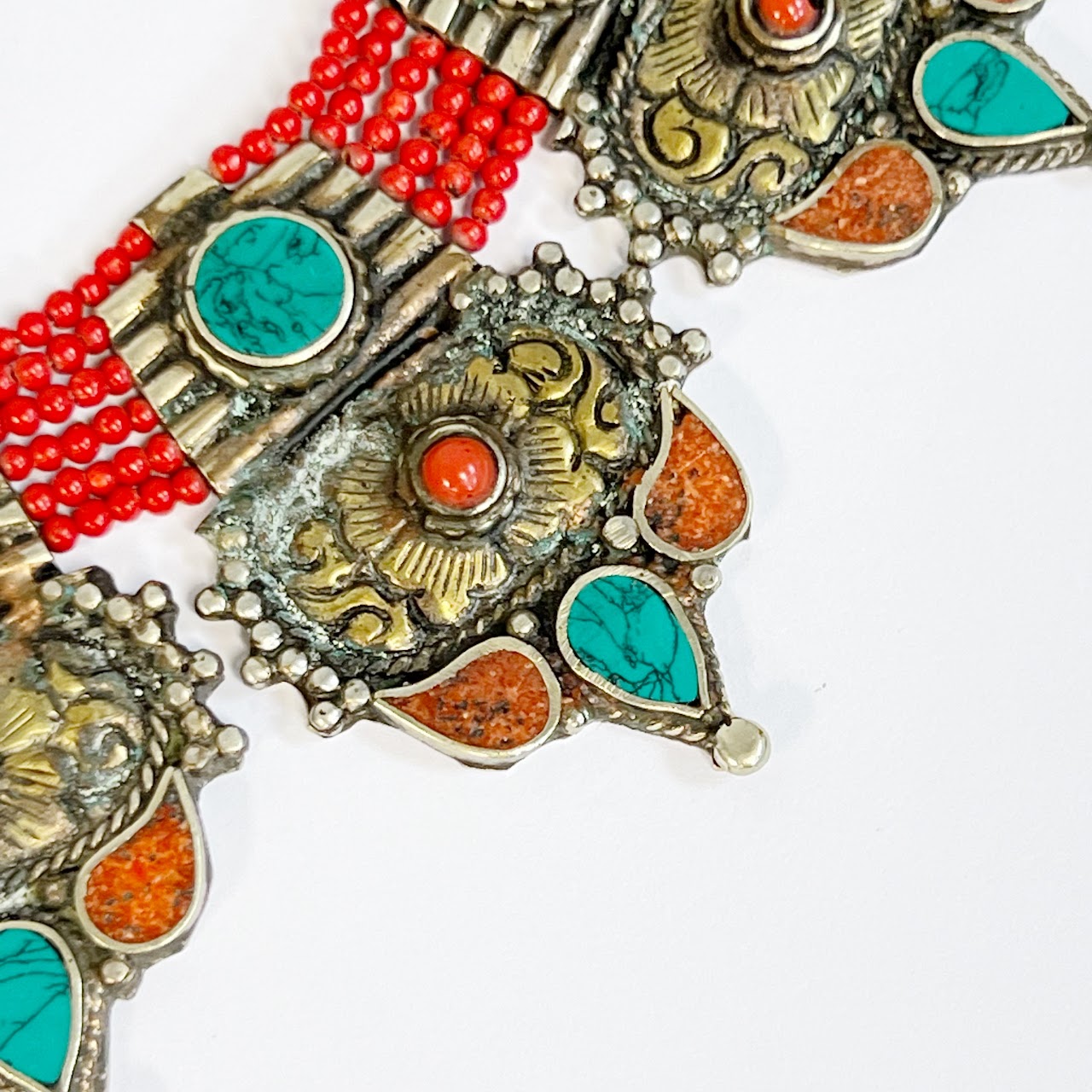 Tibetan Turquoise and Coral Necklace