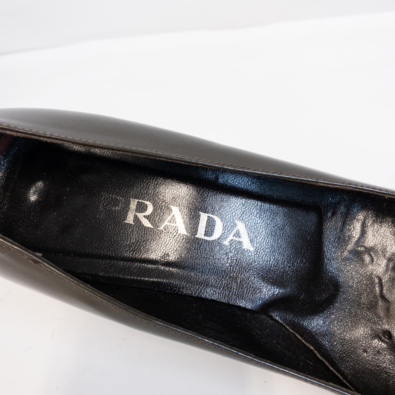 Prada Dark Olive Polished Leather Pumps