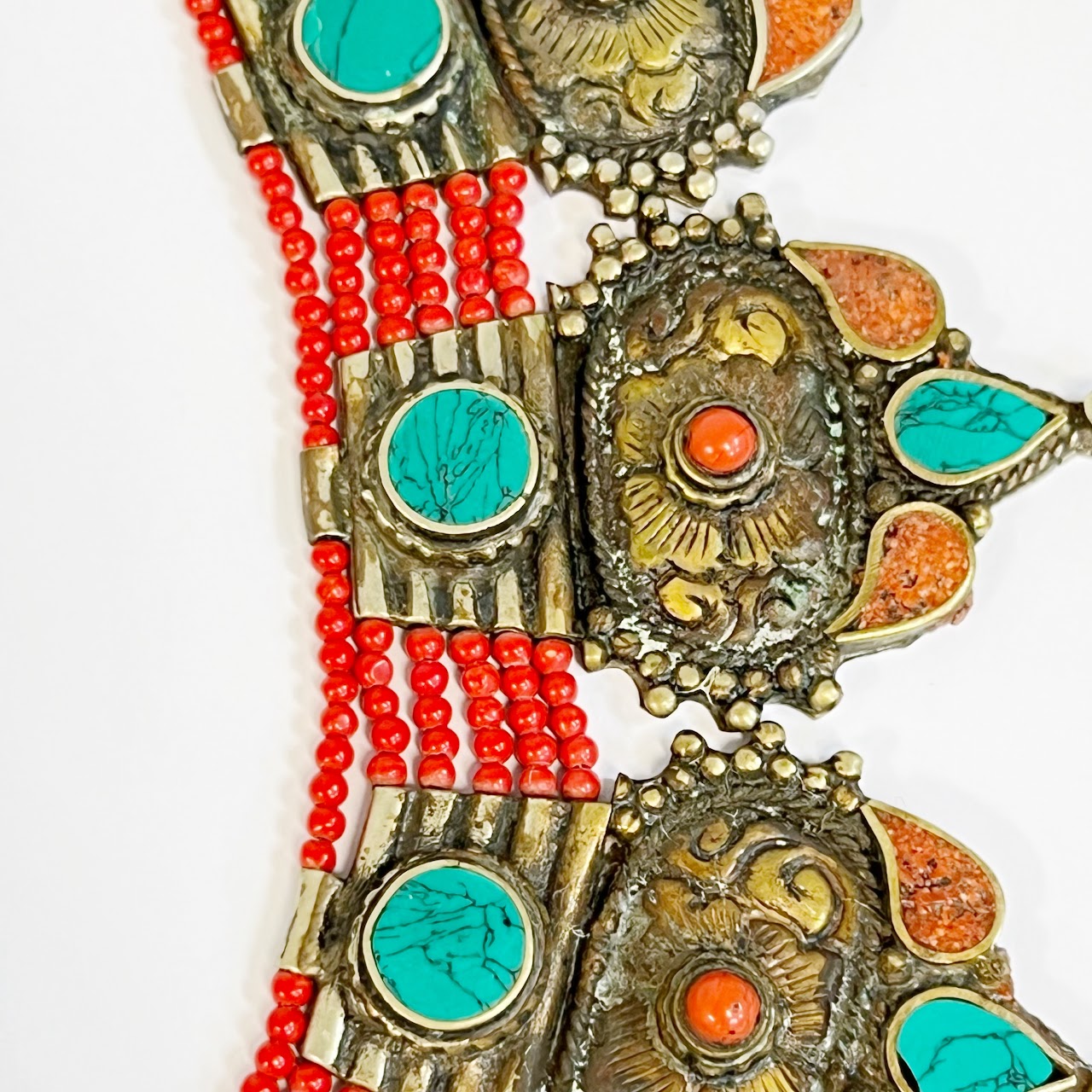 Tibetan Turquoise and Coral Necklace