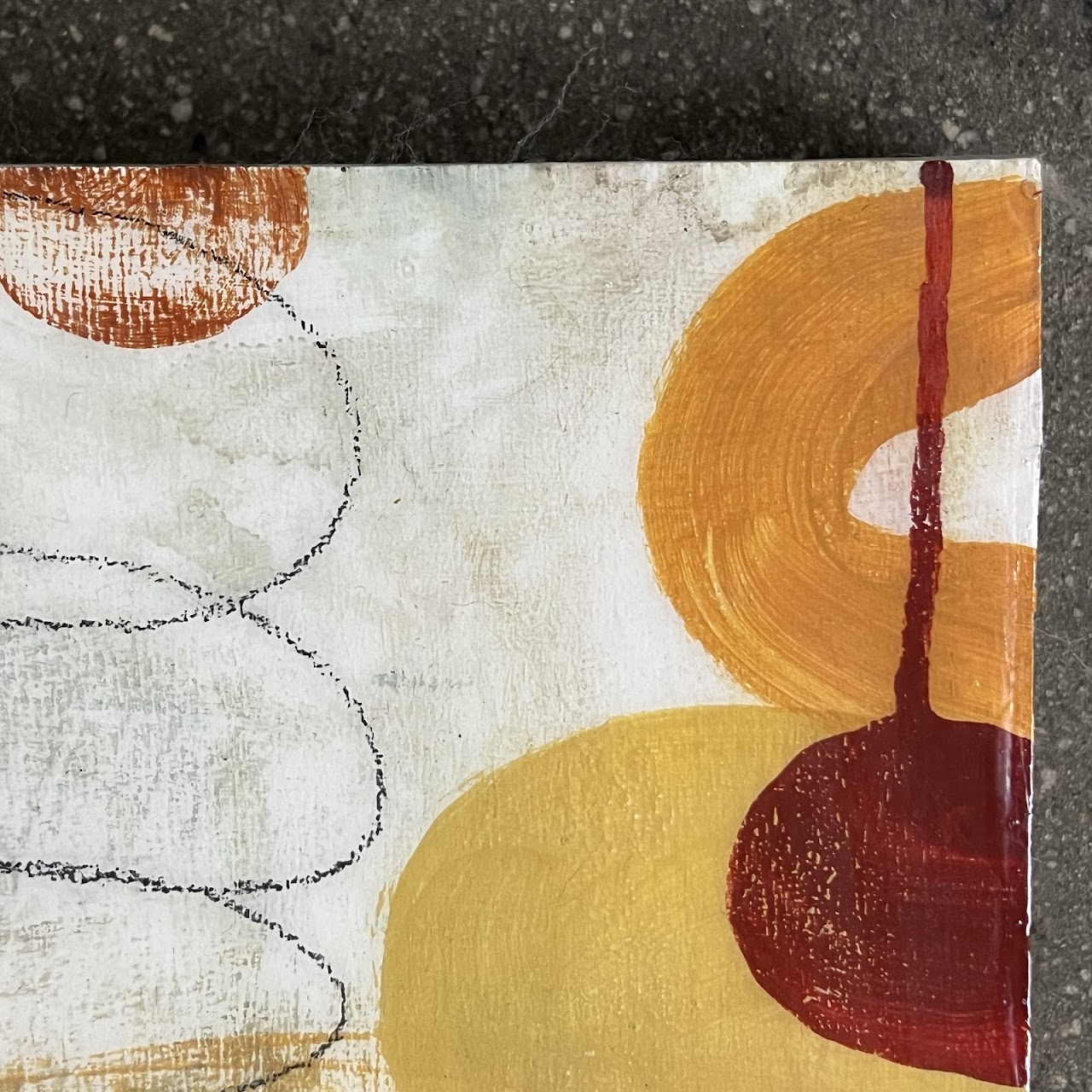 Teresa Stanley 'Hello, Again' Signed Abstract Acrylic and Encaustic Painting, 2009