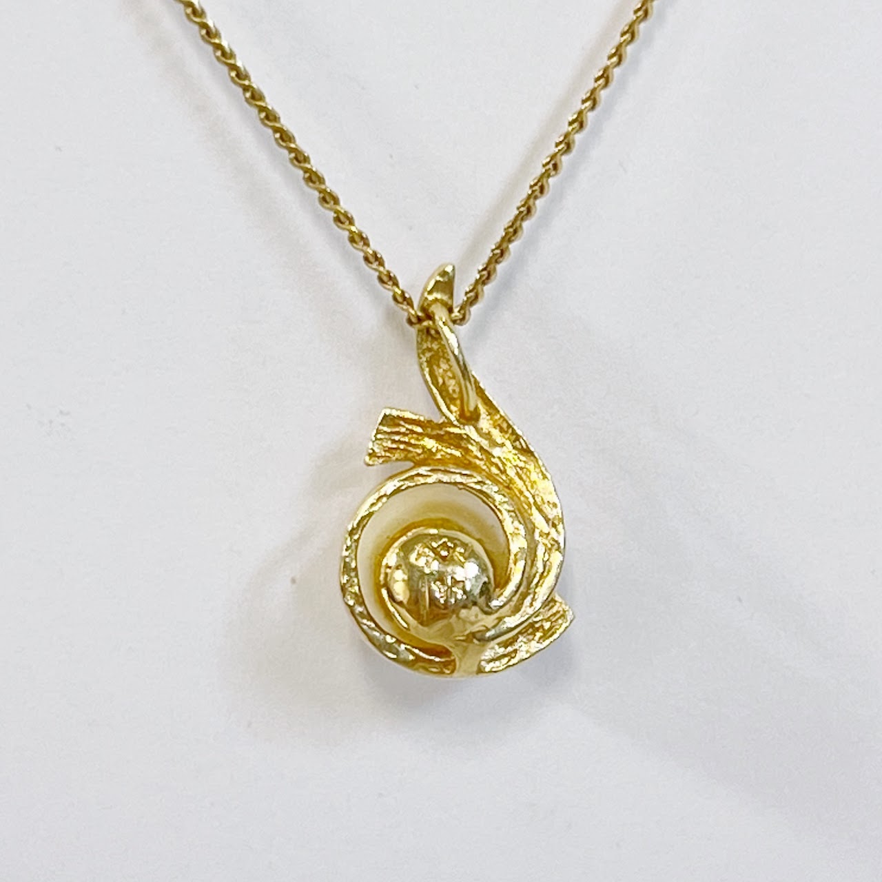 14K Gold 20" Chain Necklace with Pearl Pendant