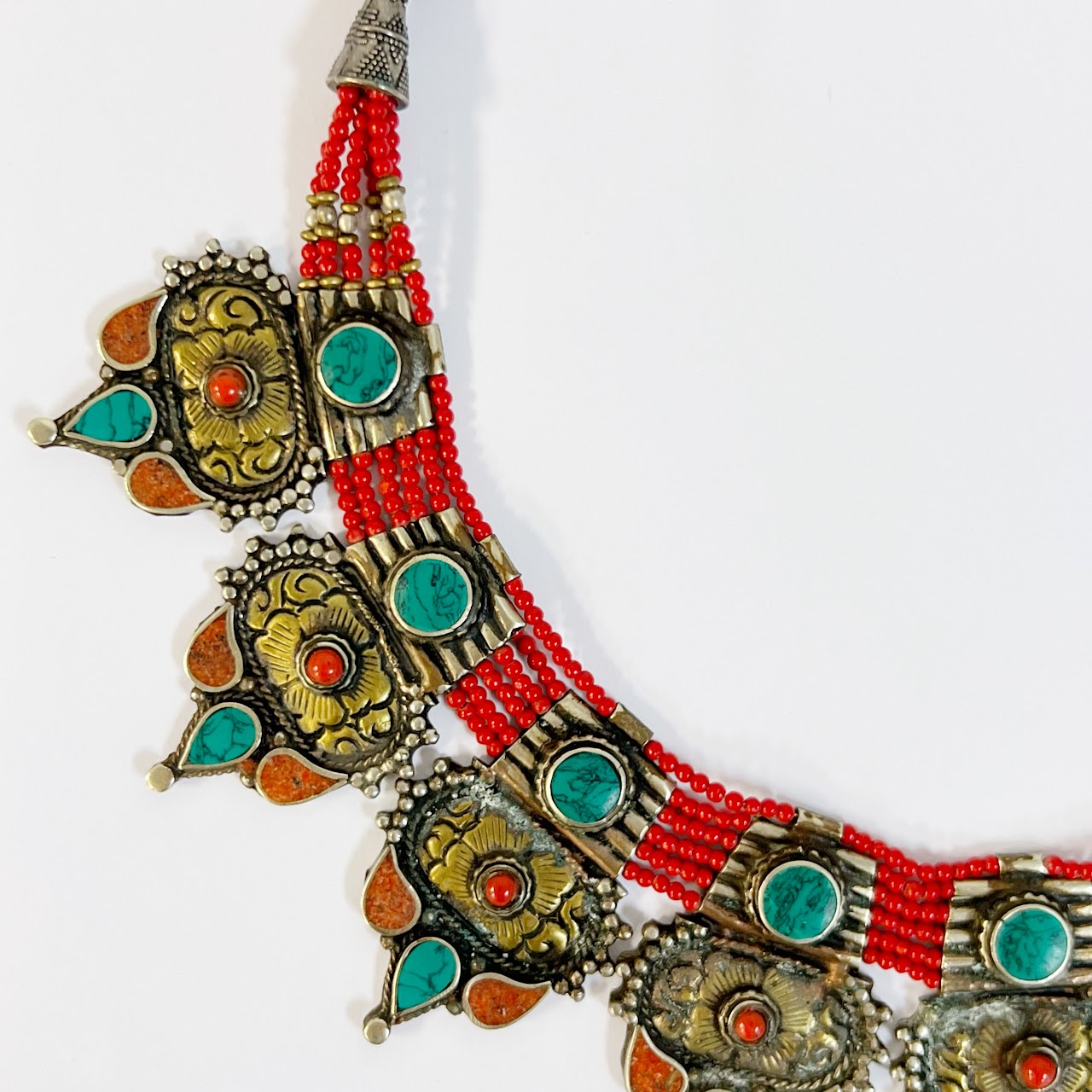 Tibetan Turquoise and Coral Necklace