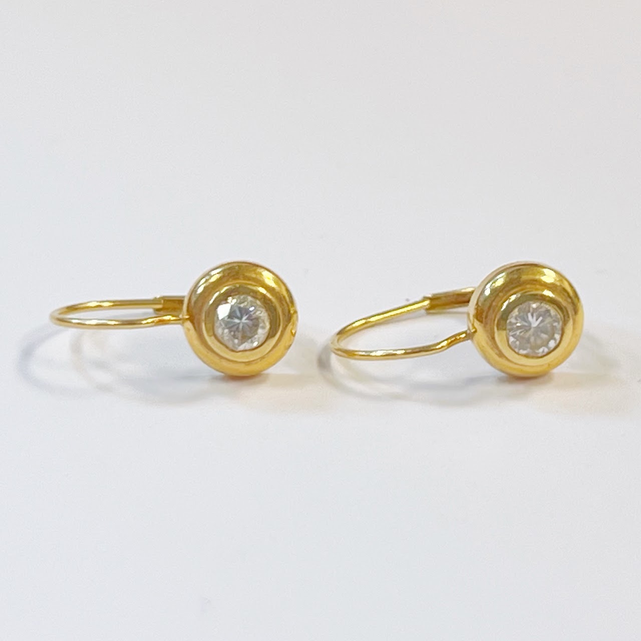 14K Gold and Diamond Drop Earrings