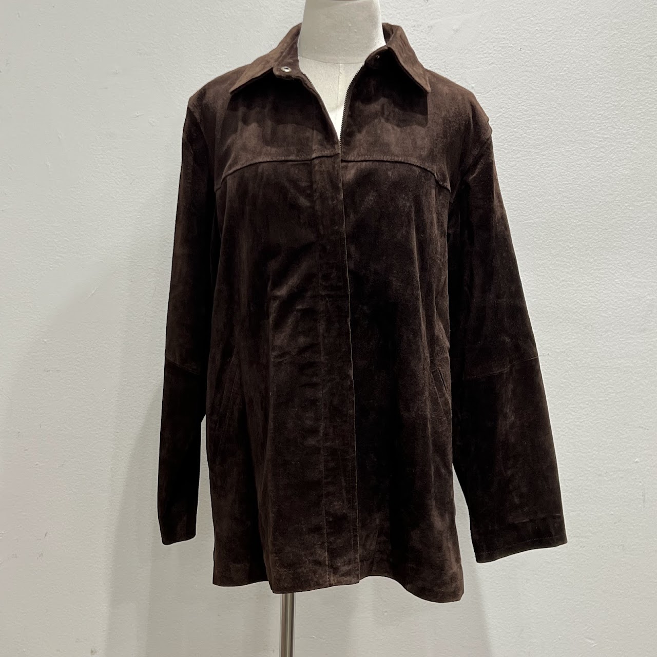 A.M.I. Chocolate Brown Suede Jacket