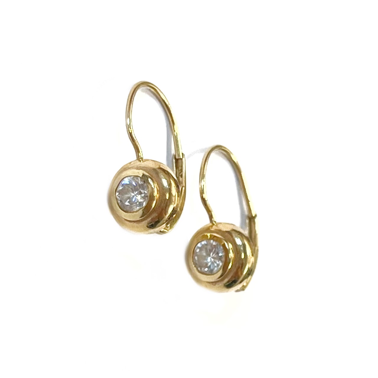 14K Gold and Diamond Drop Earrings