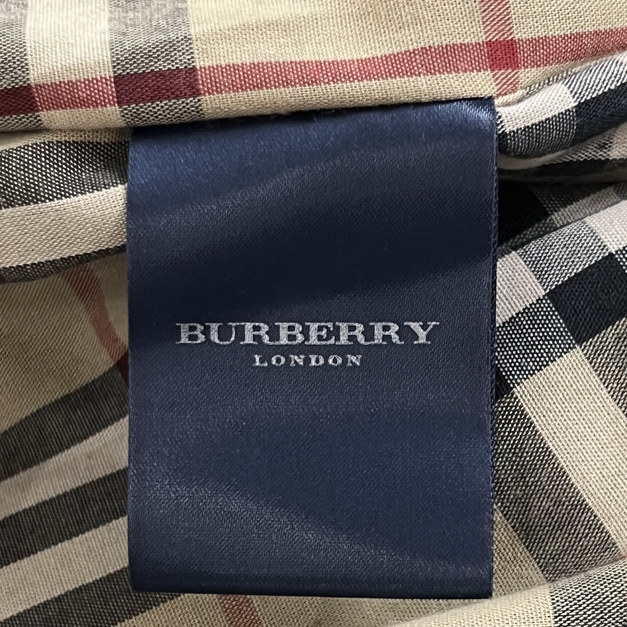 Burberry London Black Wool and Camel Lined Overcoat