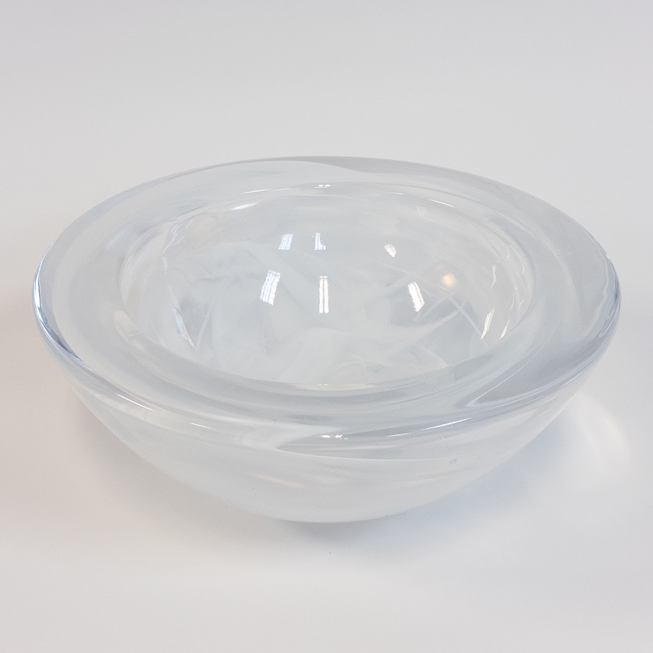 Kosta Boda 'Atoll' White Swirl Bowl