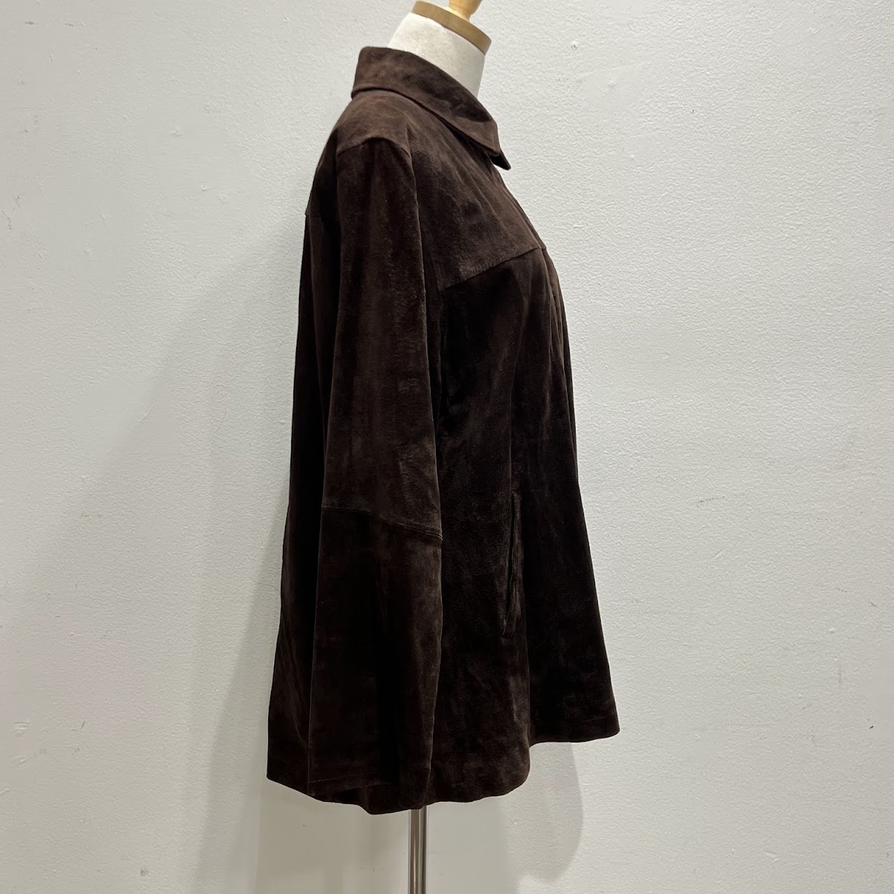 A.M.I. Chocolate Brown Suede Jacket