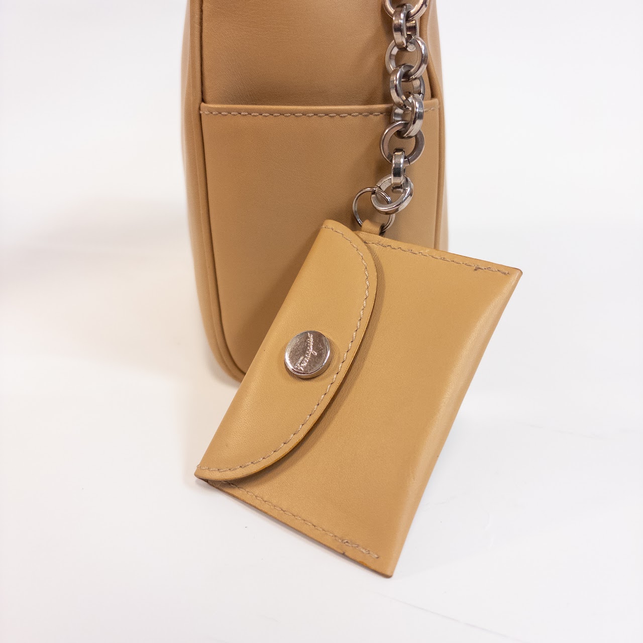 Tan Salvatore Ferragamo Gancini Shoulder Bag