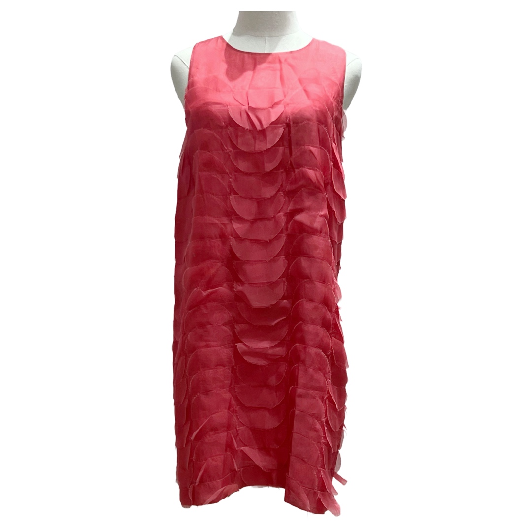 Fendi Coral Chiffon Shift Dress