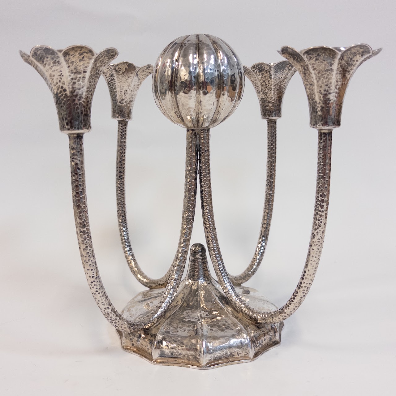 800 Silver Viennese Art Deco Four Light Candelabra