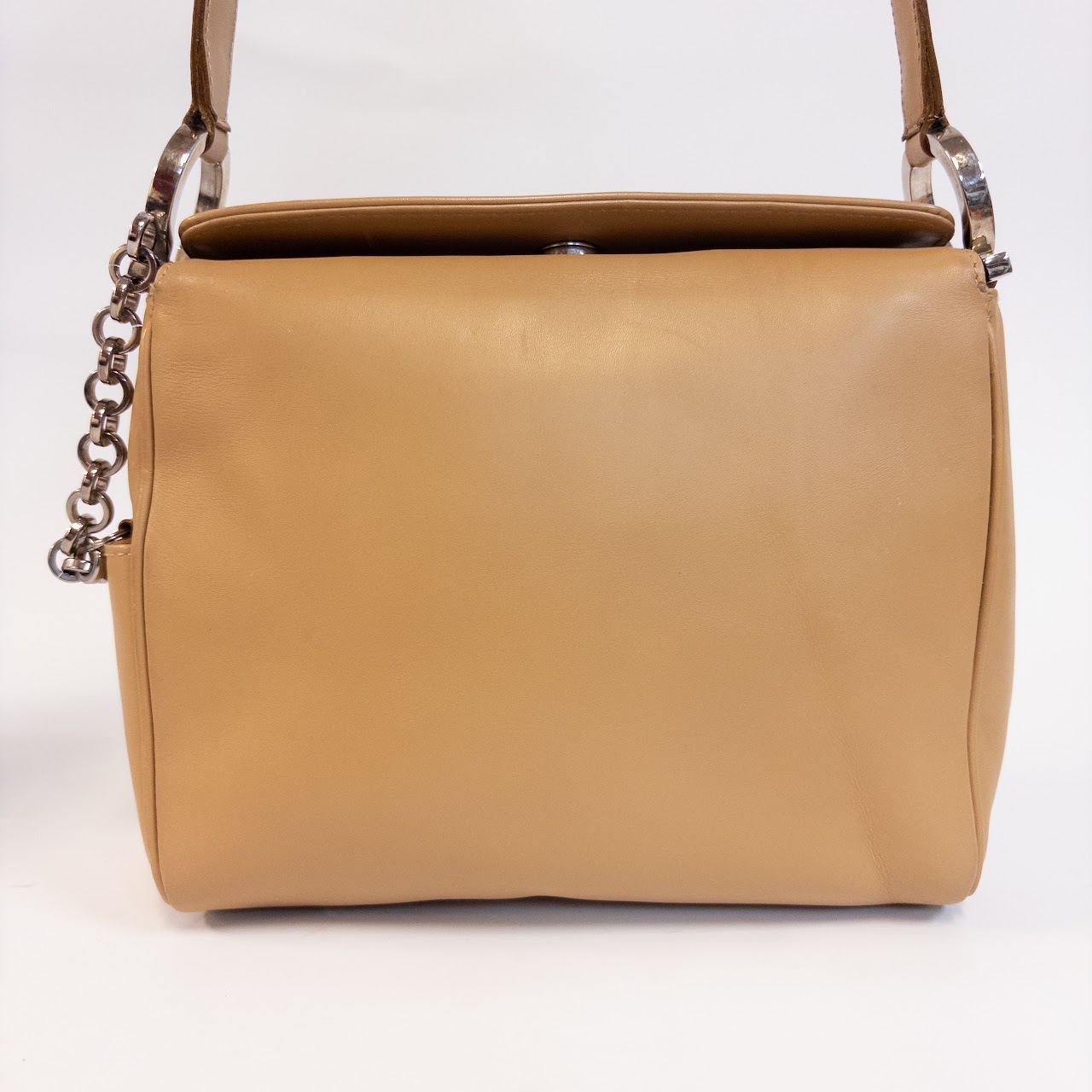 Tan Salvatore Ferragamo Gancini Shoulder Bag