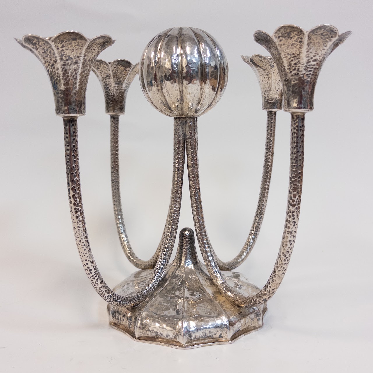 800 Silver Viennese Art Deco Four Light Candelabra