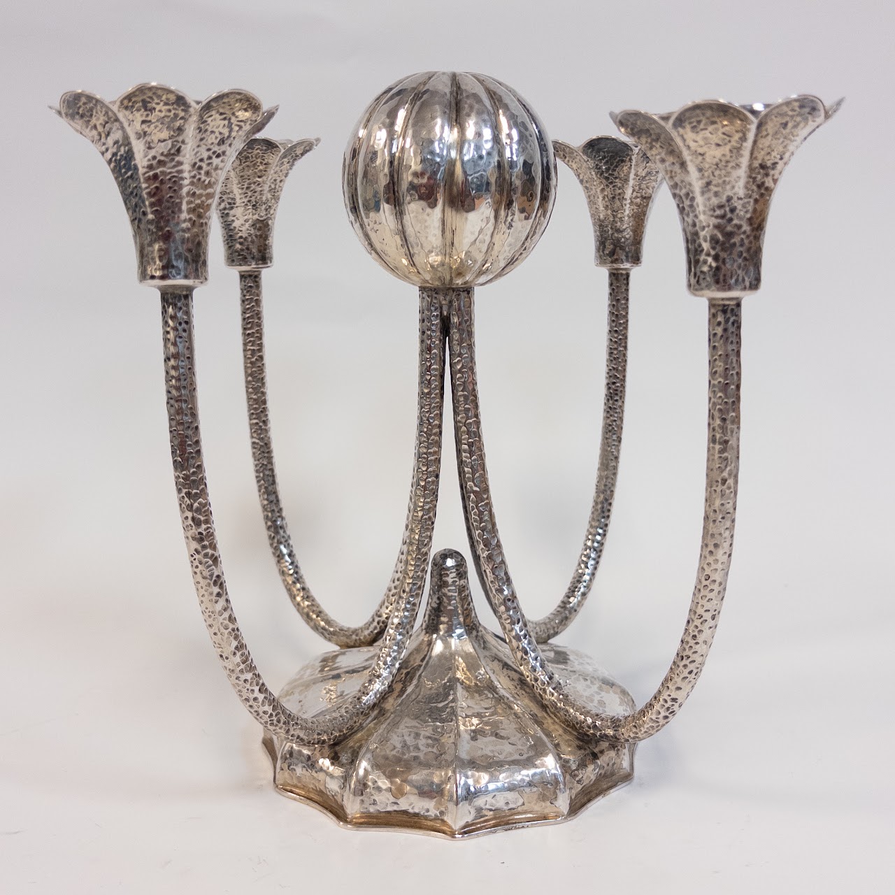 800 Silver Viennese Art Deco Four Light Candelabra