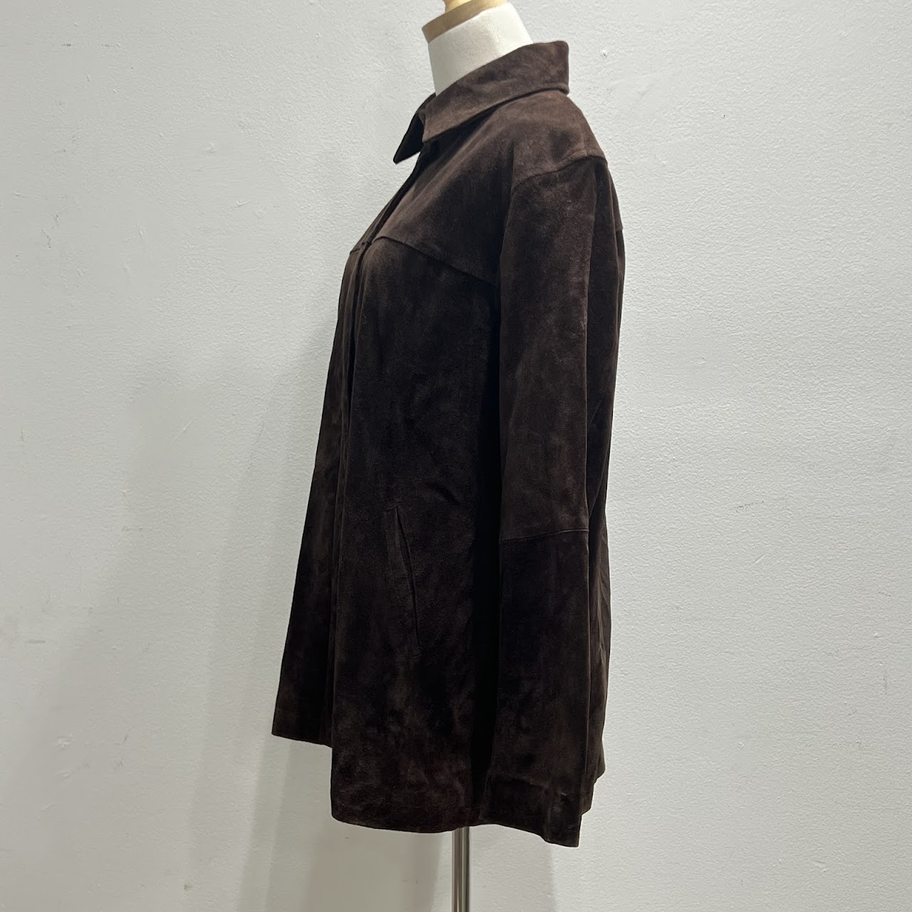 A.M.I. Chocolate Brown Suede Jacket