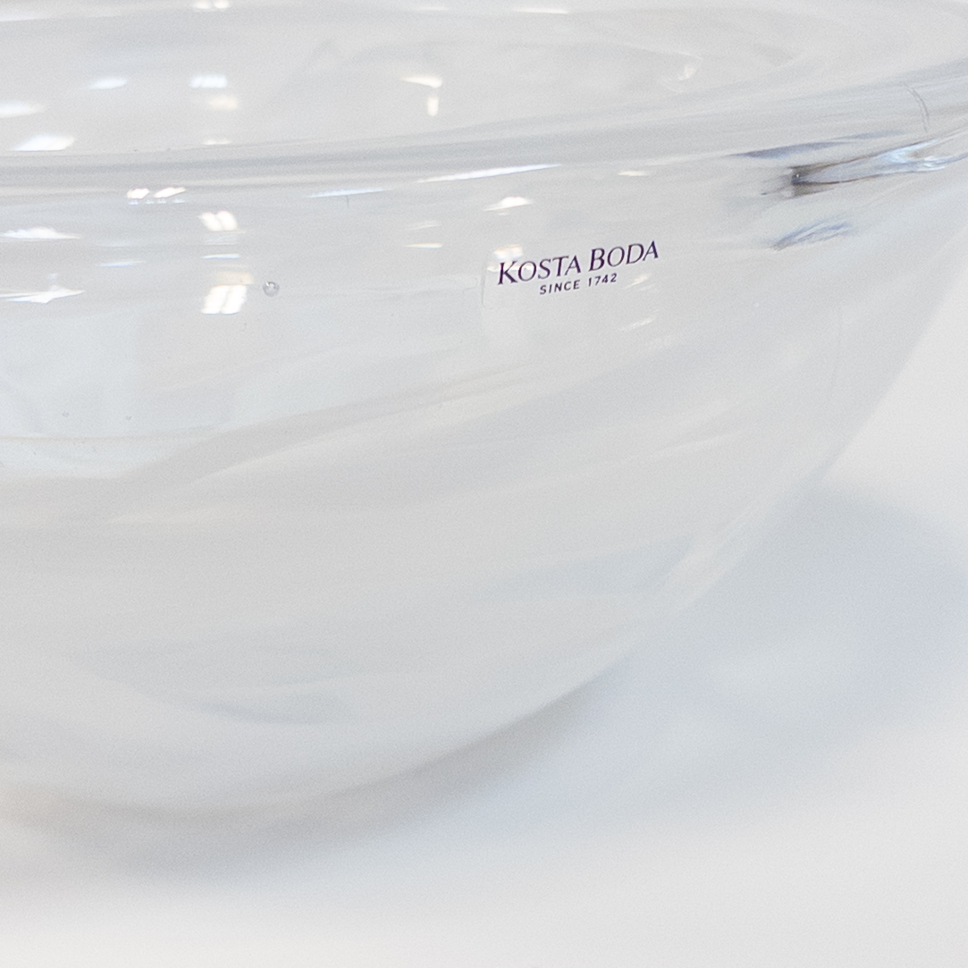 Kosta Boda 'Atoll' White Swirl Bowl