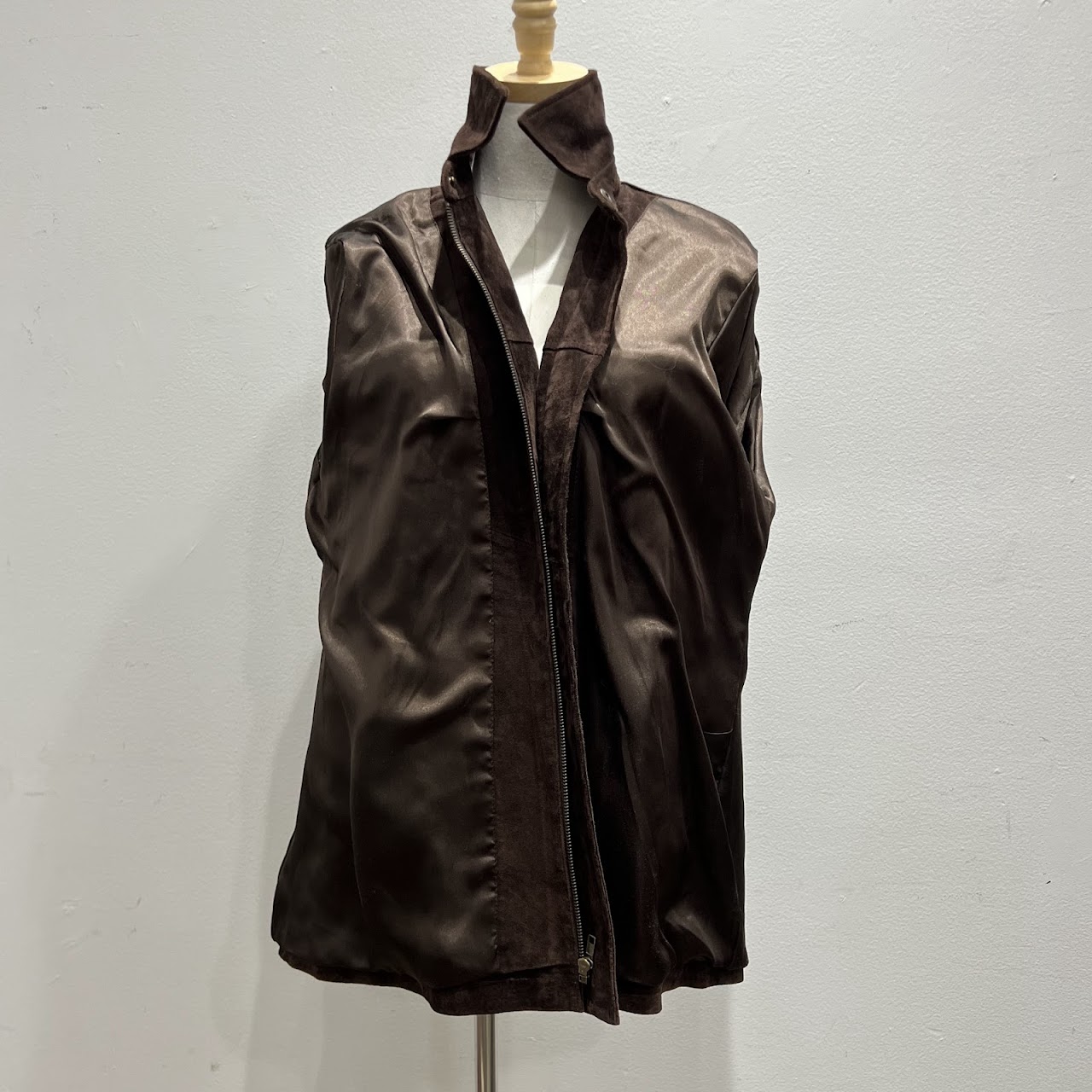 A.M.I. Chocolate Brown Suede Jacket