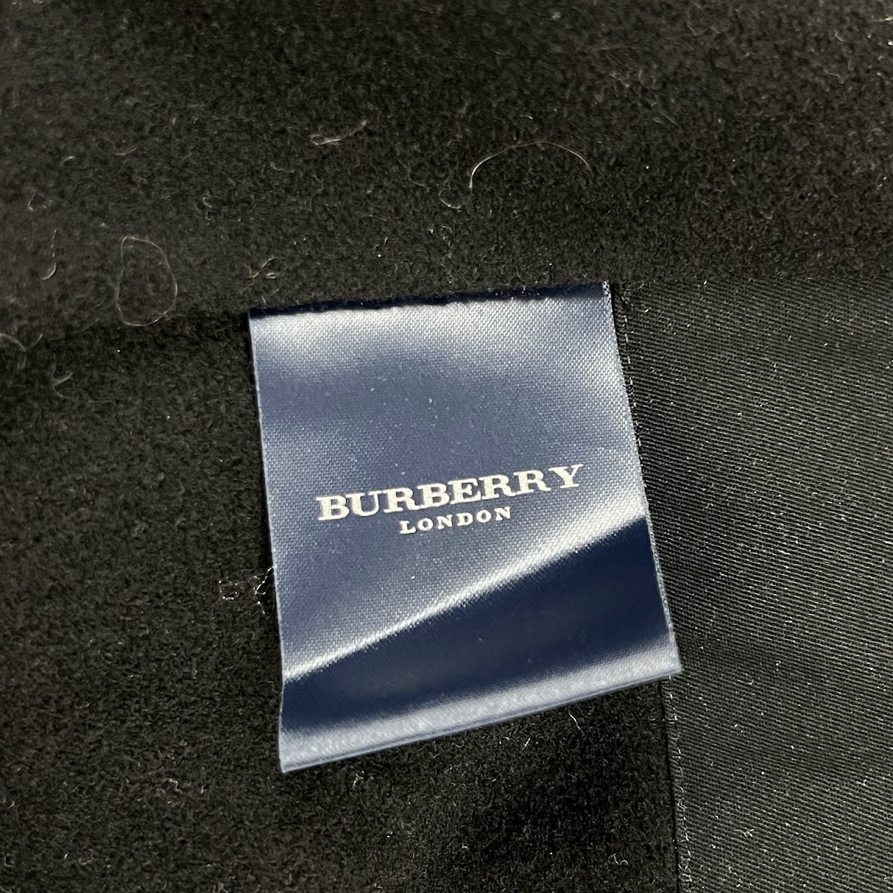 Burberry London Black Wool and Camel Lined Overcoat