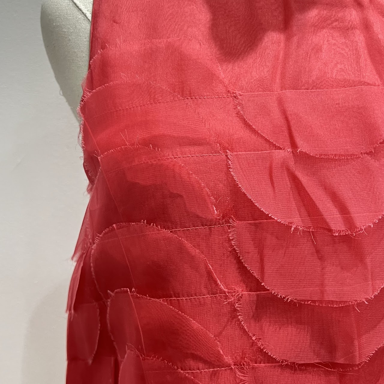 Fendi Coral Chiffon Shift Dress