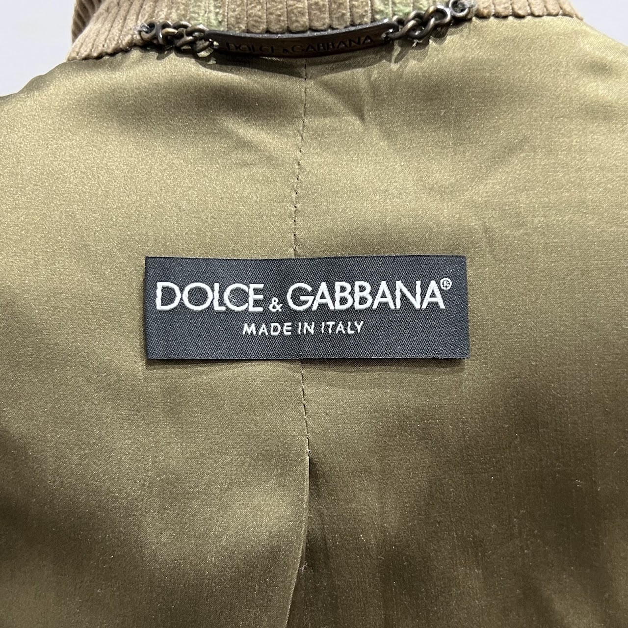 Dolce & Gabbana Vintage Cotton and Silk Corduroy Jacket