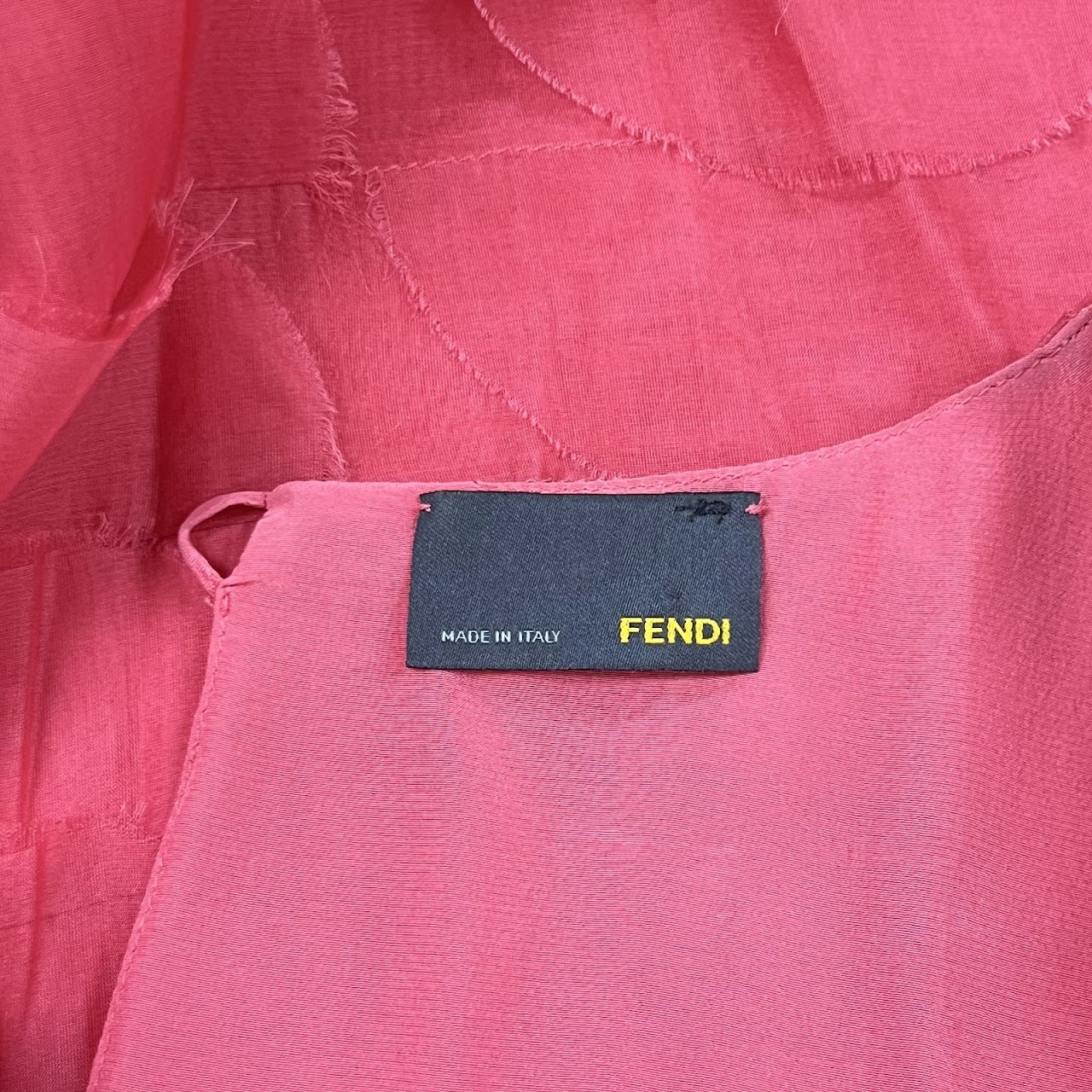 Fendi Coral Chiffon Shift Dress