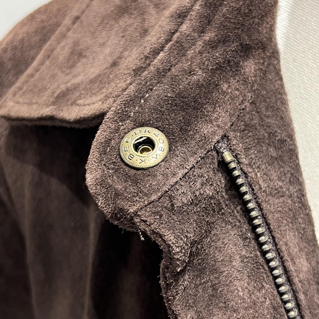 A.M.I. Chocolate Brown Suede Jacket